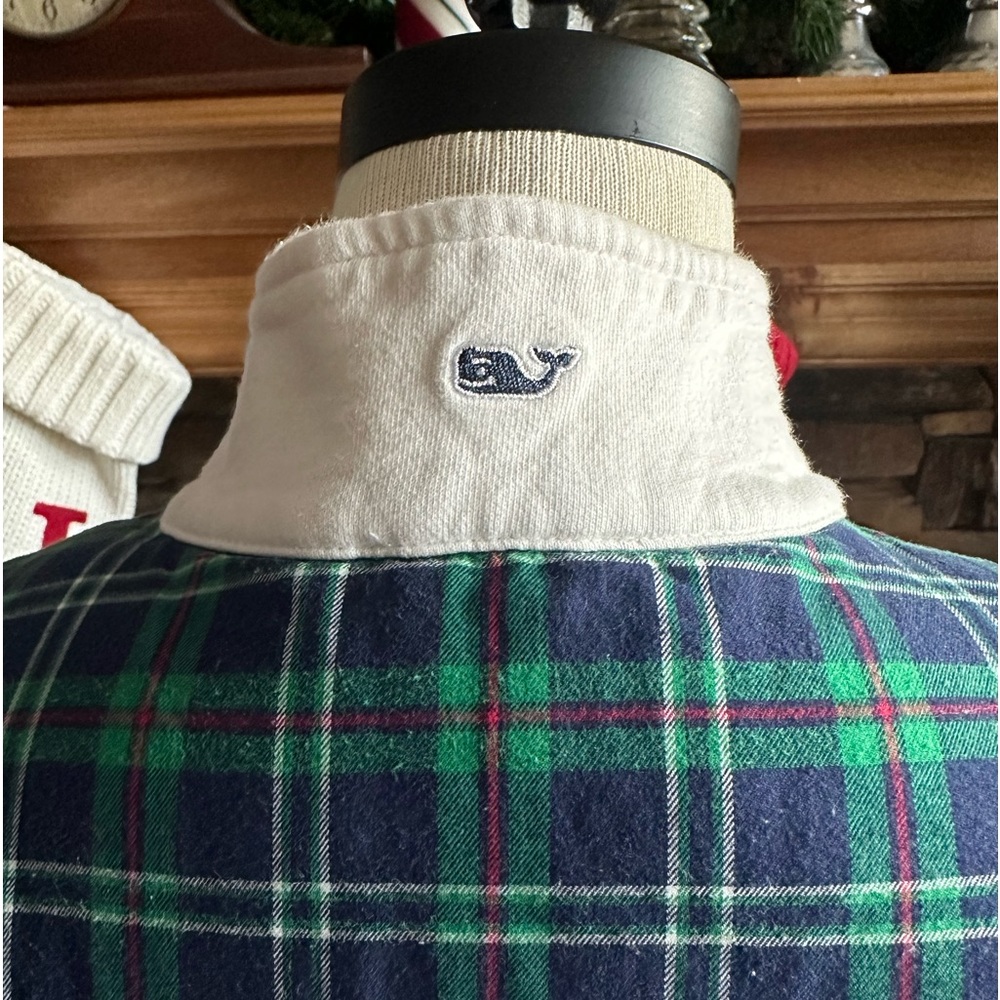 VINEYARD VINES 🐳 Ladies White with Plaid Yoke All Cotton Shep Shirt - Sz XXS - Picture 6 of 16